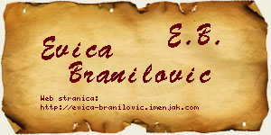Evica Branilović vizit kartica